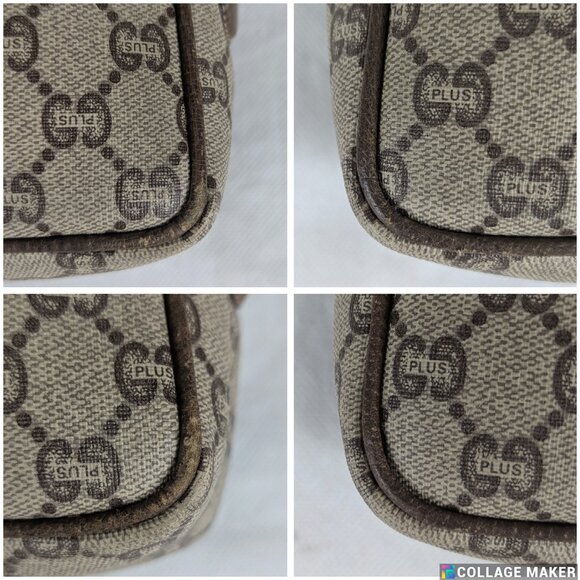 Authentic GUCCI Plus GG Pattern Shoulder/Crossbody Bag PVC Leather Brown Italy - Picture 15 of 16